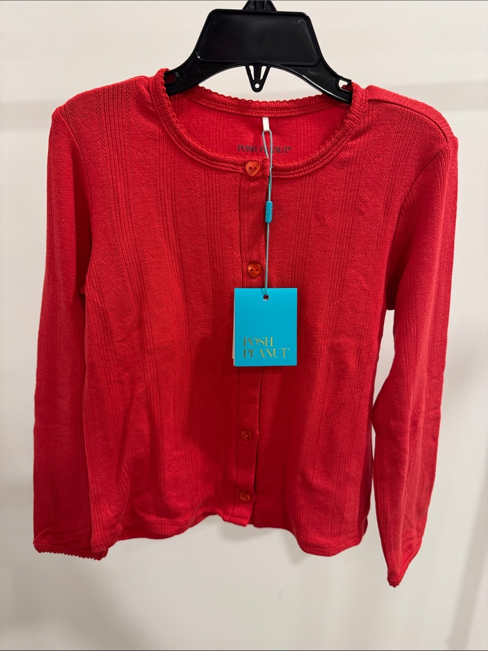 Posh Peanut Red Button-Front Knit Top